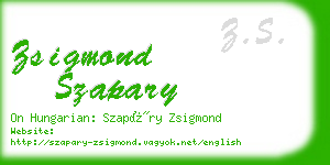 zsigmond szapary business card